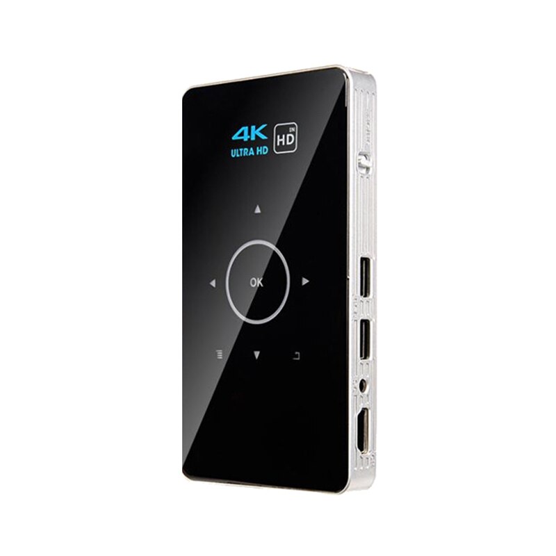 FULL-C6 미니 프로젝터 4K 안 드 로이드 9.0 Wifi 블루투스 휴대용 야외 영화 홈 시네마 스마트 폰 (EU 플러그)